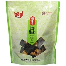 HAPI Gluten-Free Iso Maki Seaweed-Wrapped Rice Crackers, 3 Ounce Pack of 12