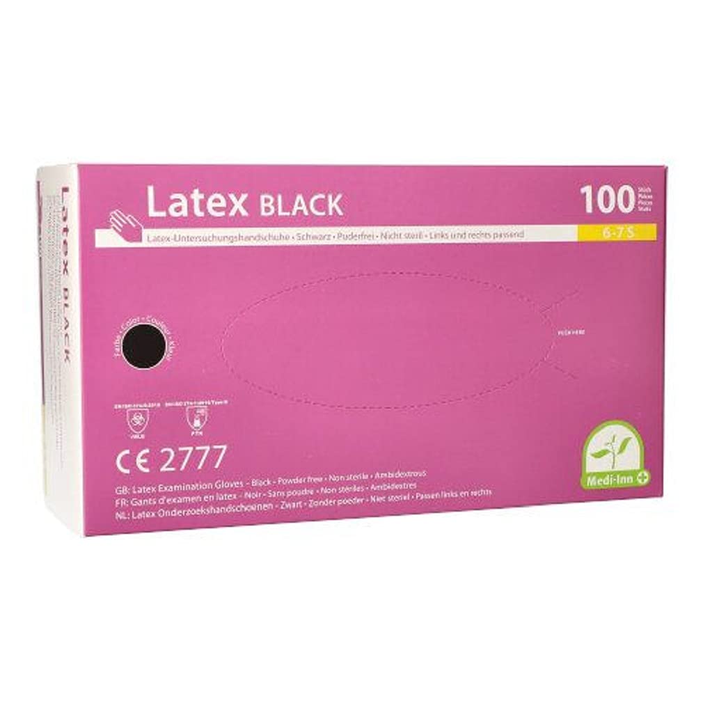 Guanti in lattice, senza polvere taglia L, colore: nero, chloriniert, mikrogeraut Guanti usa e getta laboratorio di guanti. quantità: 1000 ST