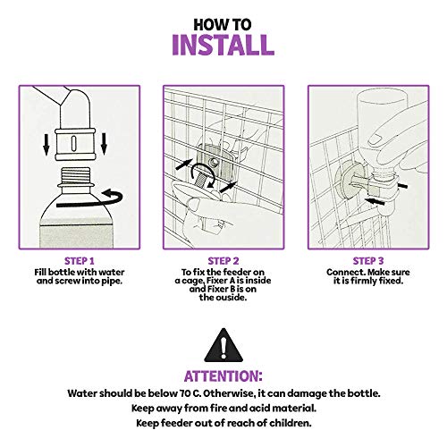 Poodle Pet Water Feeder Bottle Container Dispenser for Cage or Kennel – Gravity Hydration Fountain with Spigot Spout for… - Image 4