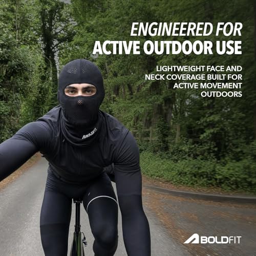 Image of Boldfit Balaclava Face Mask for Men & Women, Full Head & Neck Cover with Breathable Honeycomb Mesh for Bike Riding, Cycling, Skiing & Outdoor Sports, UV Sun Dust Wind Protection Under Helmet Mask