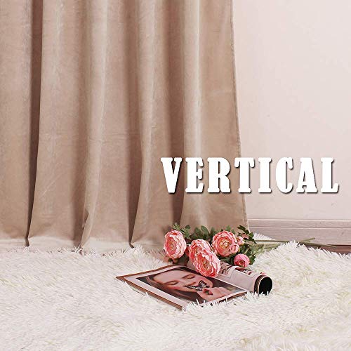 Image of RYB Home Blush Velvet Curtains - Room Darkening Curtains for Nursery, Extra Long Soft Bedroom Window Drapes for Kids Dining Room Sliding Glass Door, Wide 52 x Long 108, Blush, 2 Pcs