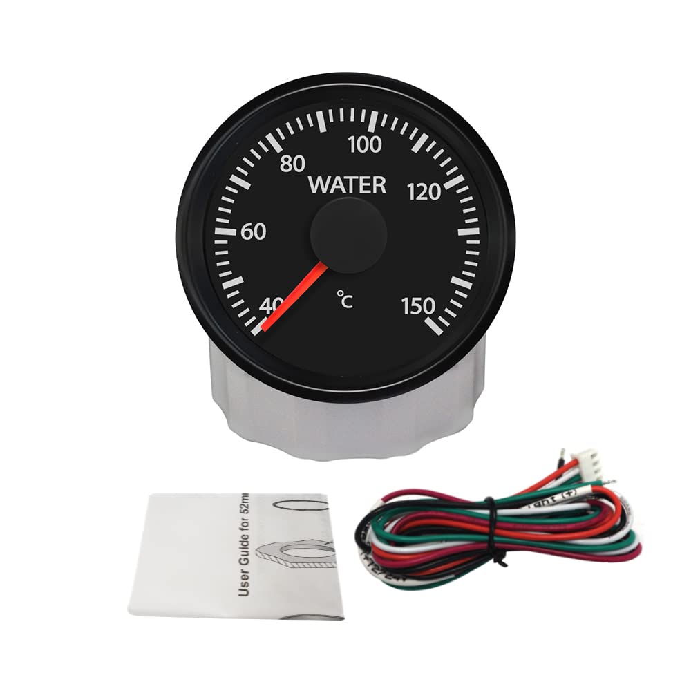 ELING 52mm WiFi Wassertemperaturanzeige 40-150℃ Temperaturmesser für Auto LKW RV 12V 24V mit Hintergrundbeleuchtung