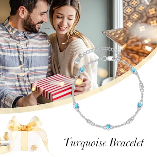 Image of HPQQ Anklet Bracelet for Women 925 Sterling Silver Natural Stone Chain Ankle Bracelet Beach Summer Fine Jewelry Birthday Mothers Day Gifts for Women Her Mom