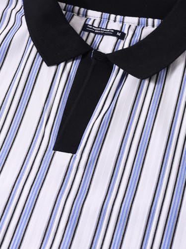 Image of The Indian Garage Co Men Boxy Fit Half Sleeves Vertical Striped Polo T-Shirt