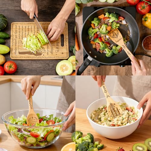 Tabla de Cortar Personalizada para Parejas con Siluetas de Esposo y Esposa, Tabla de Bambú con Cuchara Incluida, Ideal como Regalo para Aniversario, Boda o Cumpleaños miniatura 5