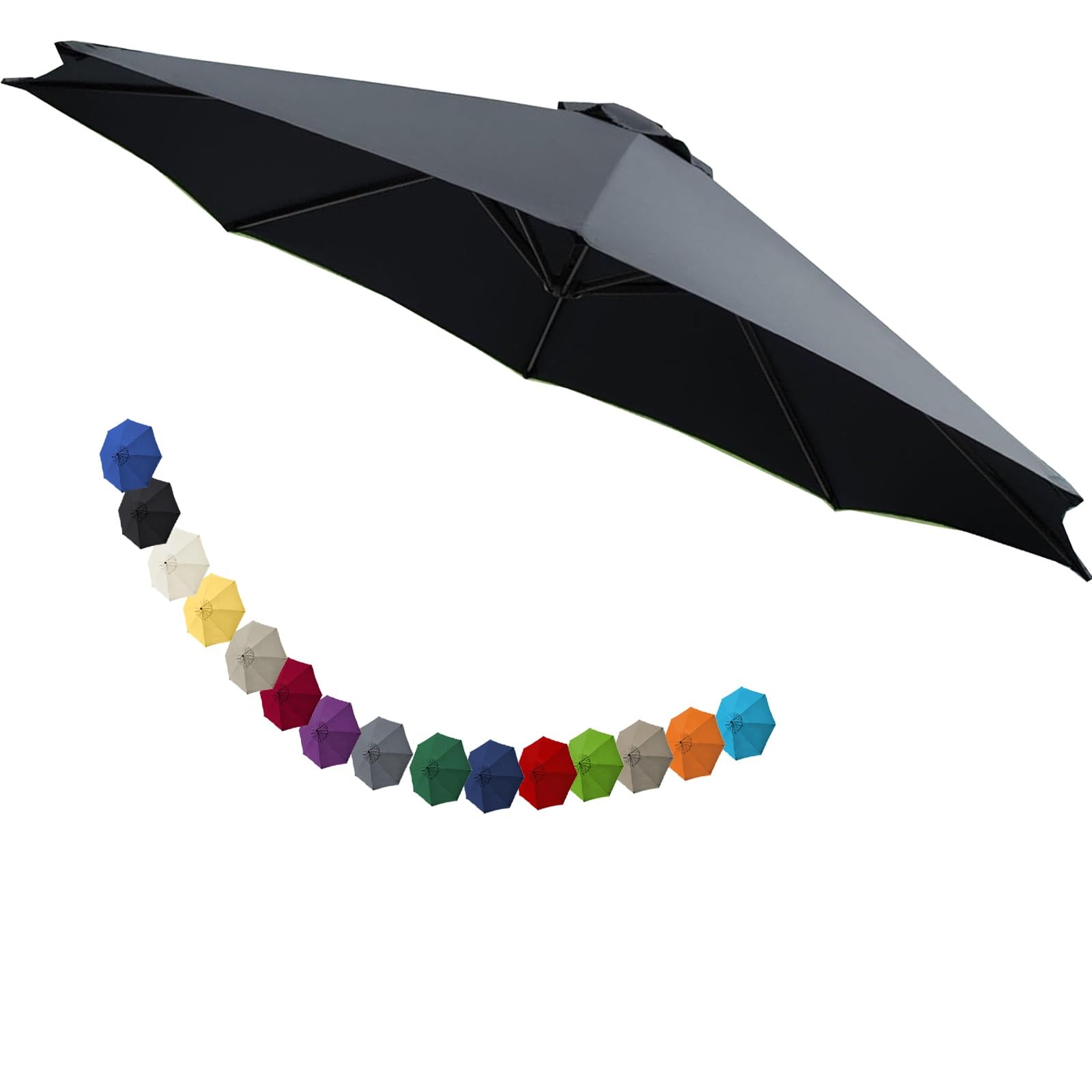 YNJJKA Umbrella Replacement Parasol Cover, Umbrella Replacement Cloth for Patio/Beach/Backyard/Swimming Pool Parasol Fabric Canopy Cover(D9,6 Ribs- 6.5 FT 2.0 m)