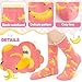Dsia Zamur 6 Pack Girls Kids Novelty Fruit Socks+Gift Box, Cute Fashion Pineapple Watermelon Banana Strawberry Lemon Avocado Stocking for Children 10-12 Years
