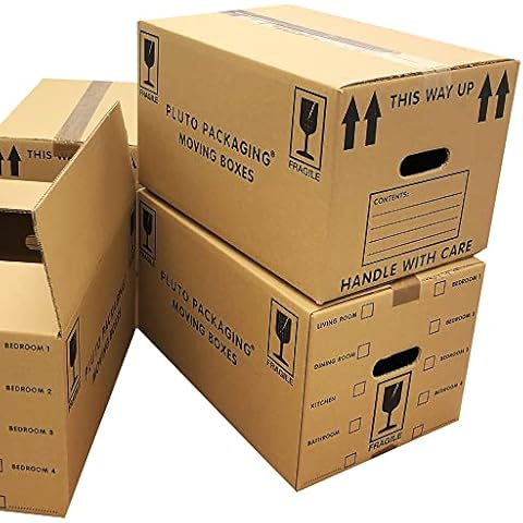 Strong Cardboard Boxes 47cm x 31.5cm x 25cm 44 litres Packing Shipping House Moving Box (10) Cover