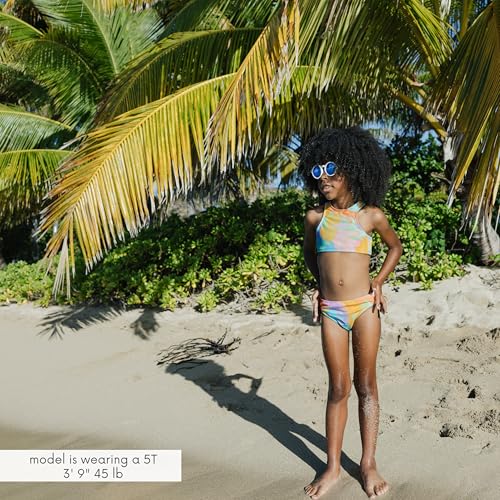 Image of SwimZip Girls' Halter Top and Bikini Bottom 2 Piece Set UPF 50+ Sun Protection