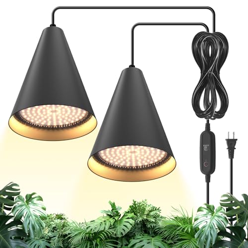 Bstrip 50W Double-Head One Cord Grow Lights for Indoor Plants