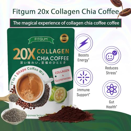 FITGUM 20X Collagen Chia Coffee