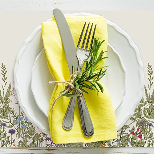 Anydesign 50 Pack Spring Floral Placemats Wildflower Paper Place Mats Vintage Rustic Decorative Placemat Seasonal Holiday Table Mats For Dinner Table Setting Wedding Party, 11 X 17 In #TOP2