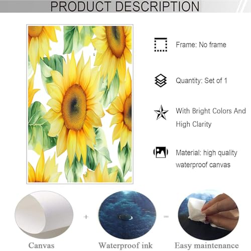 Cuadros decoracion salon de lienzo resistente con diseño artístico de girasoles 7