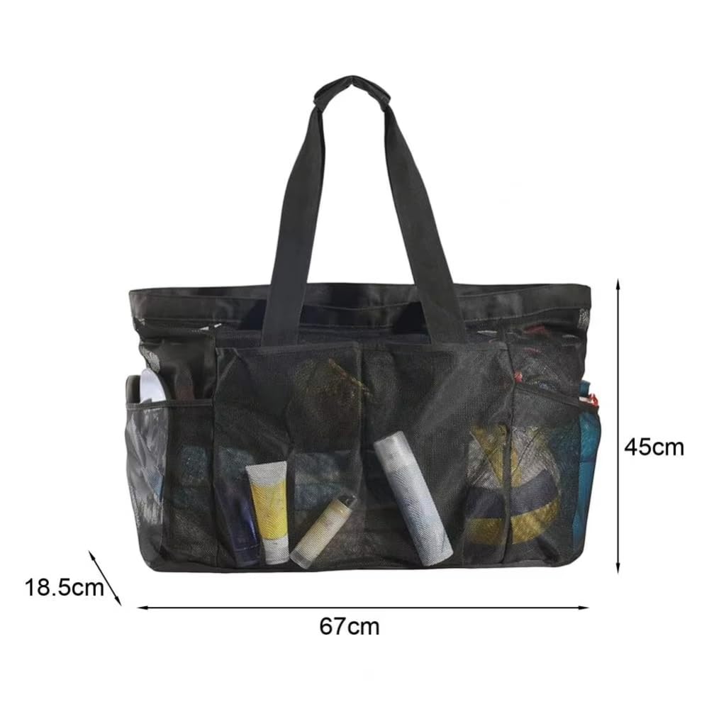 Sac de Plage en Filet pour Femme, Sac de Plage en Maille, Multicolore, 1/2 pièces(Green)