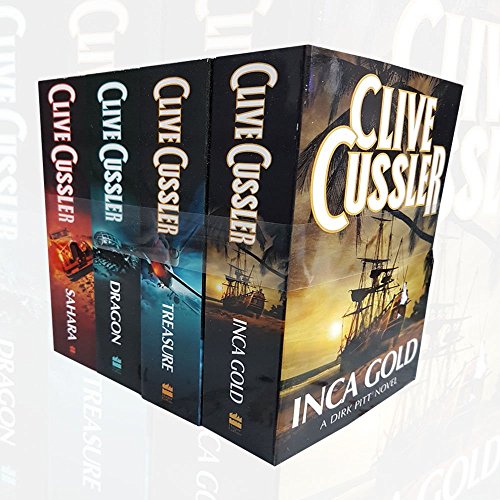 Clive Cussler 4 Books Collection Set (Inca Gold, Treasure, Dragon, Sahara)