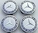 Price comparison product image 4x Mercedes-Benz Hubcap Hood Cover Hubcaps Wheel Cover Lppe Cap Diameter 75 mm Wheel Cap Wheel Discs Blue A1714000125 5337 Star with Laurel Wreath For E-class C-Class CL CLS SLK Ml GLK A Class B Class