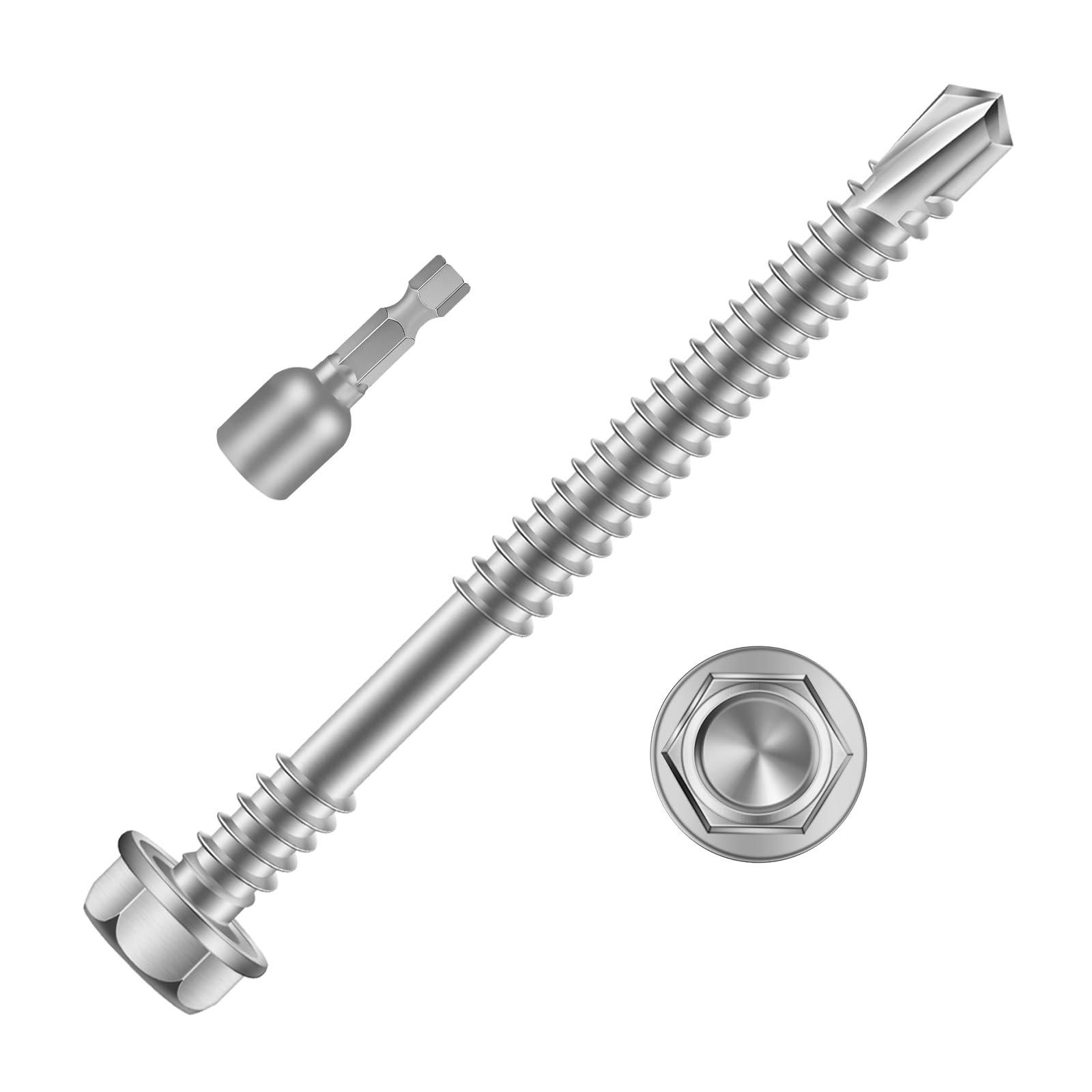 410 Stainless Steel Self-Tapping Screws - 100 Pack -19