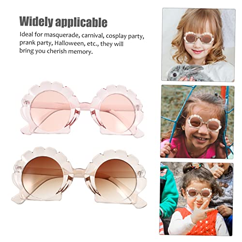 2pairs Unique Frame Design Fashionable Photo Glasses Boys and Girls Beach Sun Glasses Sunglasses2