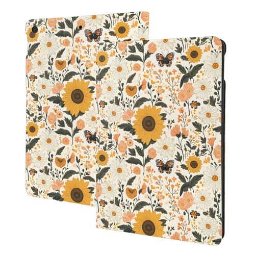 Housse de protection pour iPad 9e génération imprimé papillon idéal pour lire au jardin