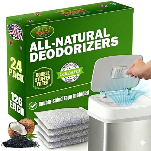 Image of Green Piece® 24 Pack Overstuffed All-Natural Diaper Pail Deodorizer | Activated Charcoal Air Purifier Compatible with Diaper Pails, Shoe Closets, Trash Cans, Pets - Made in The USA by Green Piece