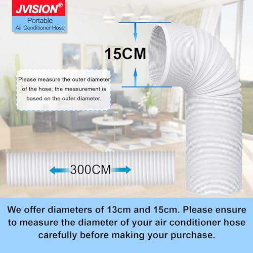 Miniatura 2 de Tubo Aire Acondicionado Portatil, 1,5 M 2m 3m Manguera Aire Acondicionado Portatil, Diámetro 130mm 150mm, Extensor Tubo Aire Acondicionado Universal 15 Cm Longitud 3m