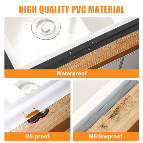 flintronic Weichsockelleiste, Weichsockelleiste Selbstklebend für Küche und Badezimmer, Selbstklebende Abschlussleiste aus PVC, flexible Knickleiste - Fugendichtungsband