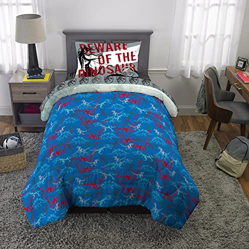 Couette lit simple T-Rex et Velociraptor Blue réversible - 7
