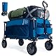TIMBER RIDGE XXL Bollerwagen Faltbar Strand Handwagen mit Seitentasche Getränkehalter verstellbarem Griff, Gartenwagen Strandwagen für Alle Gelände, Draussen Camping Einkaufen, 100kg Belastbarkeit