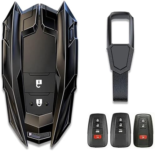 JanneChou Carcasa de aleación de zinc para llavero remoto sin llave para Toyota Camry RAV4 Highlander C-HR Prius Corolla Avalon GT86