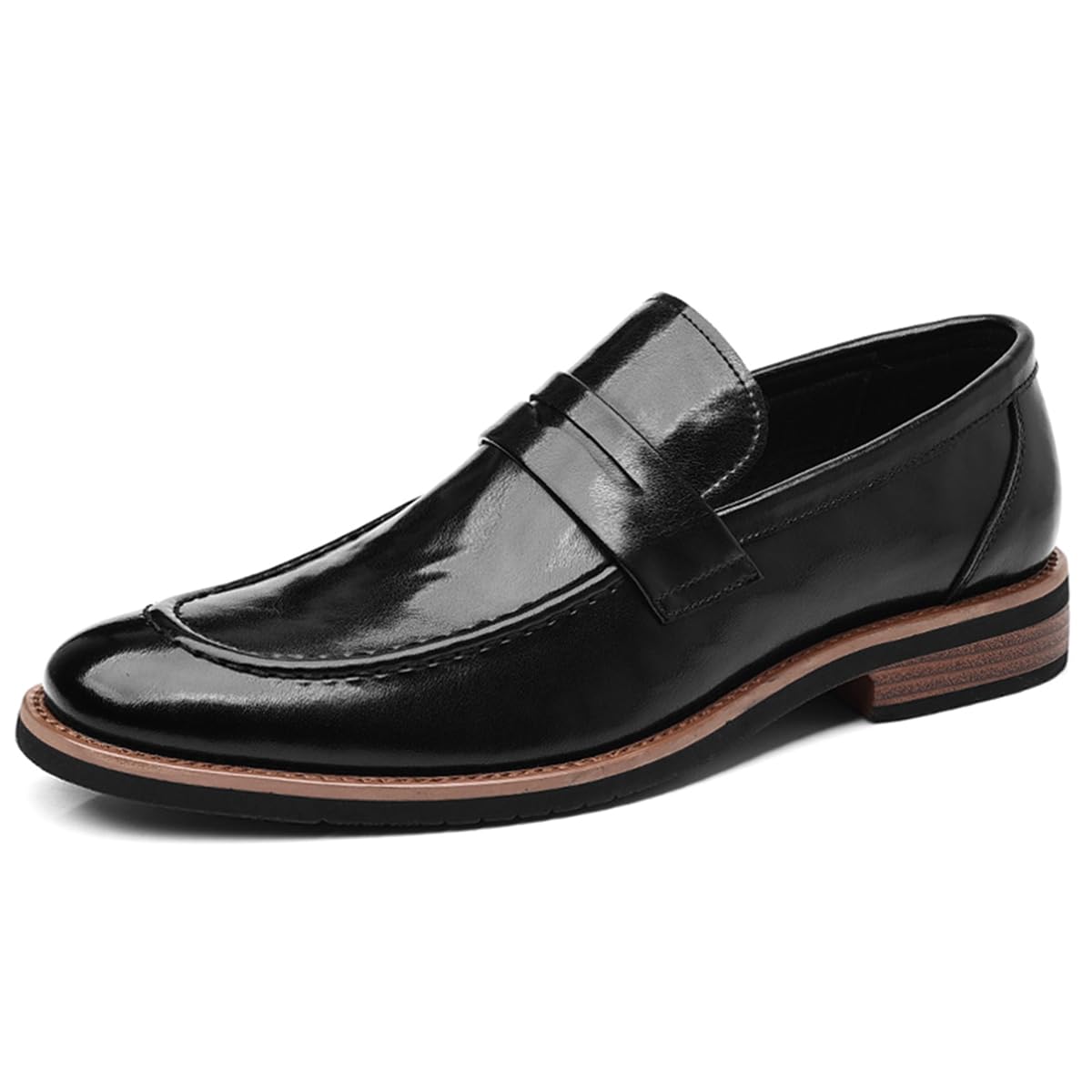 Mocasines para Hombre, Castellano de Piel sin Cordones, Zapatos de Traje Estrechoe per Vestir de Boda de Negocios