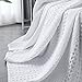 PHF 100% Cotton Waffle Weave Blanket Queen Size for Bed, Soft Lightweight & Breathable, All-Season Comfort, Luxury Aesthetic Woven Bedding for Home Decor, 90