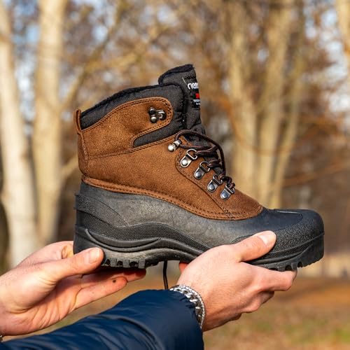 Image of riemot Men's Women's Winter Boots Waterproof Insulated Snow Shoes for Outdoor Walking Warm Lightweight Anti-Slip Ankle Boots