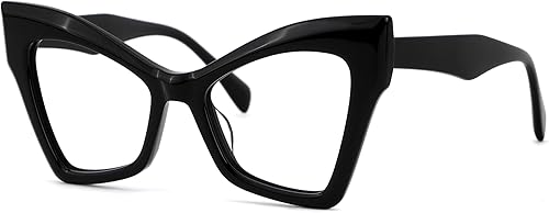 VOOGLAM Lentes de bisagra de resorte de ojo de gato para mujer, luz azul y bloqueo UV400, marcos elegantes de acetato para computadora, teléfonos, TV