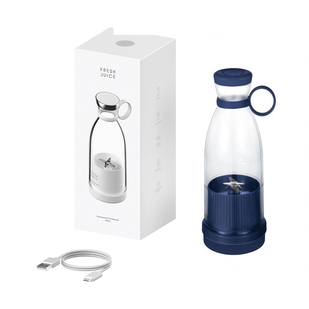 Mały mikser z możliwością ponownego ładowania, przenośny kubek na sok warzywny, mini shaker do shake'ów i smoothies w studiu fitness (niebieski)