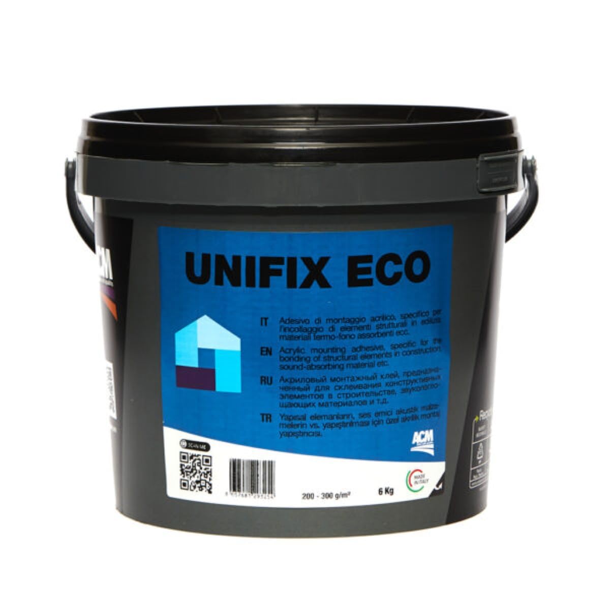 FUTURAZeta - Colla Adesivo per isolanti ACM Adhesiva unifix per Sughero Polistirolo Polistirene legno battiscopa6 kg.