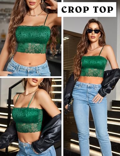 Image of Avidlove Bralettes for Women Lace Spaghetti Strap Tank Top Tube Slim Basic Camisole