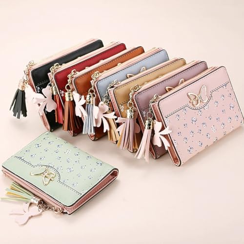 Women's Wallet Coin Purse Bow Fashionable Multi-Card Slot Buckle Zipper Women's Mini Short Wallet2