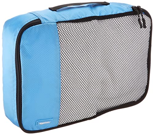 Amazon Basics 4 Piece Packing Travel Organizer Cubes Set - Medium, Sky Blue #TOP5