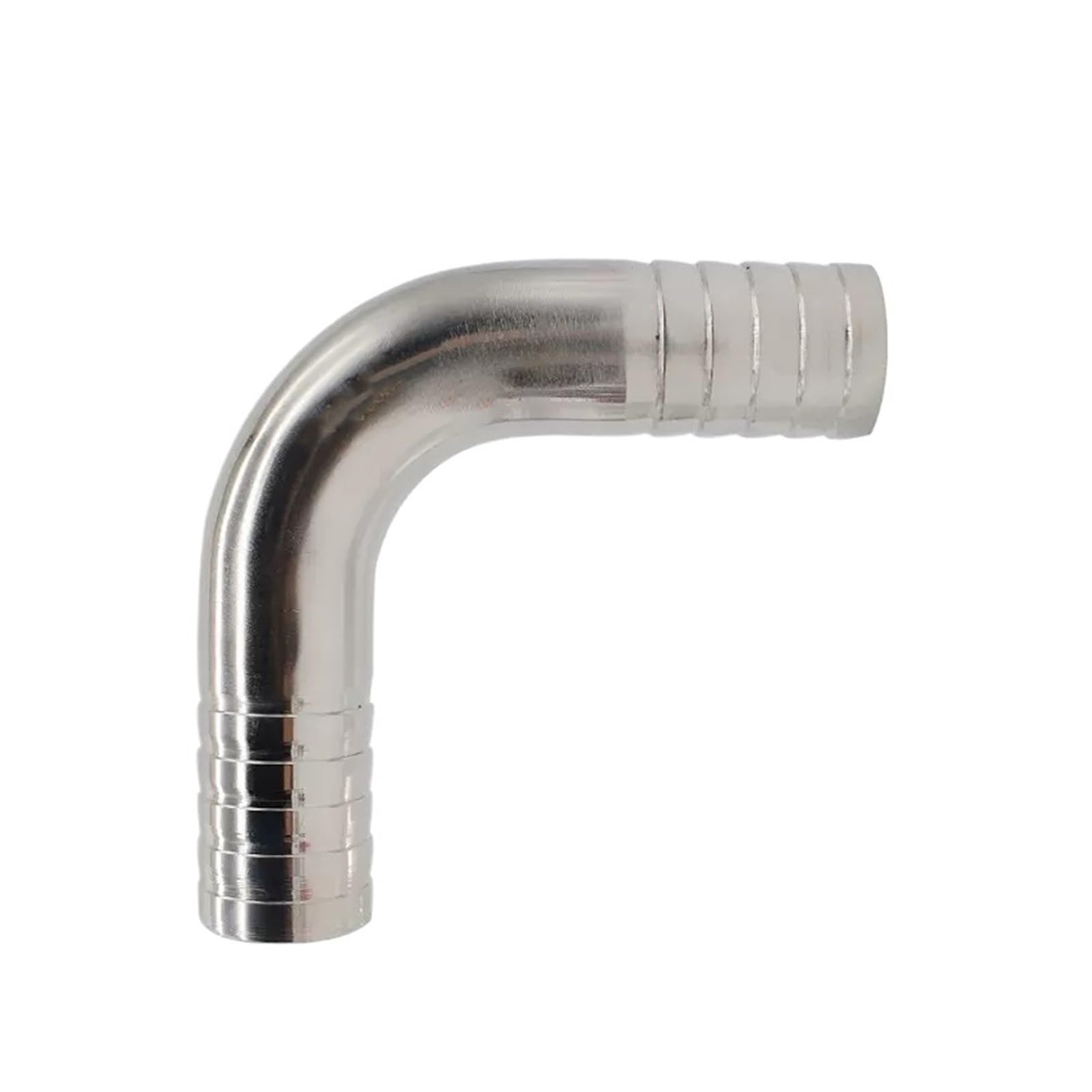 Codo para manguera de 12.7mm en acero inoxidable 304 con conexión espiga de 90 grados