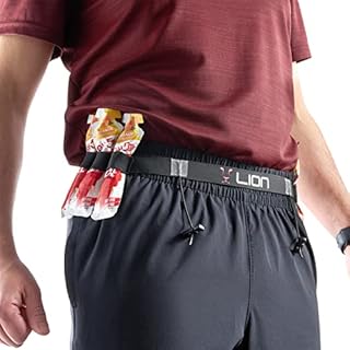 LION SPORTSWEAR Running Belt for Race Number & Gel Holder - also ideal for Cycling/Triathalon/Marathon/Time Trials