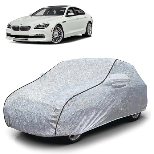 Image of Sulfar 100% Waterproof Car Body Cover Compatible with Mirror for BMW Alpina B6 (Triple Stitched, Full Bottom Elastic, Magic Silver with Black Piping)