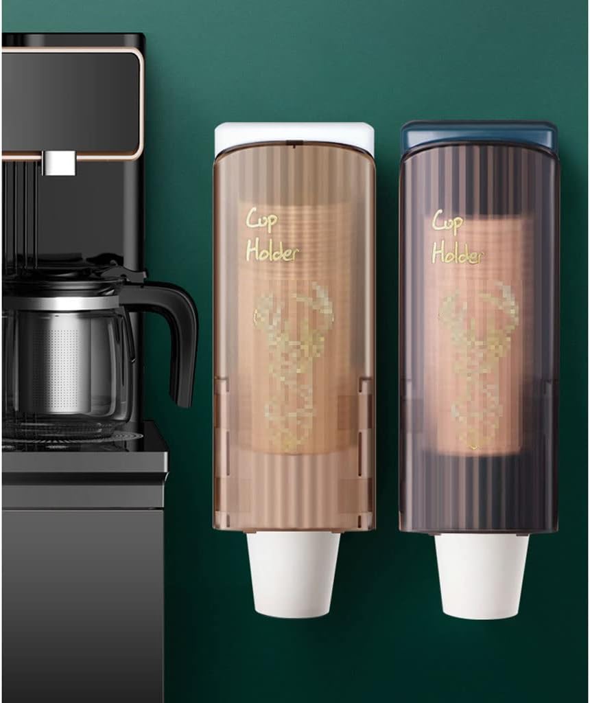 Bathroom Cup Dispenser Wall Mounted Pull Type Water Cooler Cup Holder Small Paper or Plastic Cup Dispenser for Restaurant Office Set of 2 Dispensador de Vasos Bracket