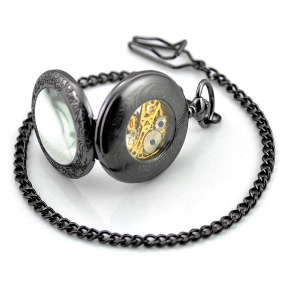 Reloj de Bolsillo Unisex Unisex clásico de Bolsillo Antiguo Reloj mecánico con la Solapa Cadena en Reloj para Unisex