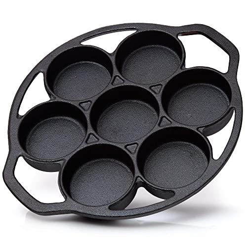 6 stampi per muffin in ghisa Cupcake Pan per barbecue, forno e forno olandese Pirottini antiaderenti per muffin Stampo in ghisa con manico