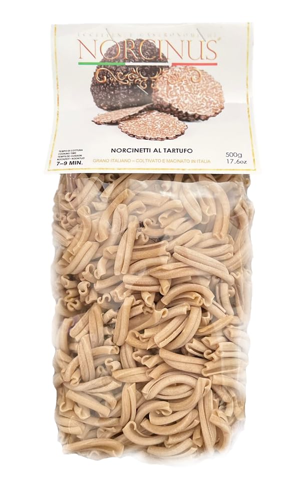 Norcinus Pasta artigianale al tartufo nero, Prodotta con grano italiano, lavorato in Italia, eccellenza gastronomica italiana, 500 gr. 6 porzioni.