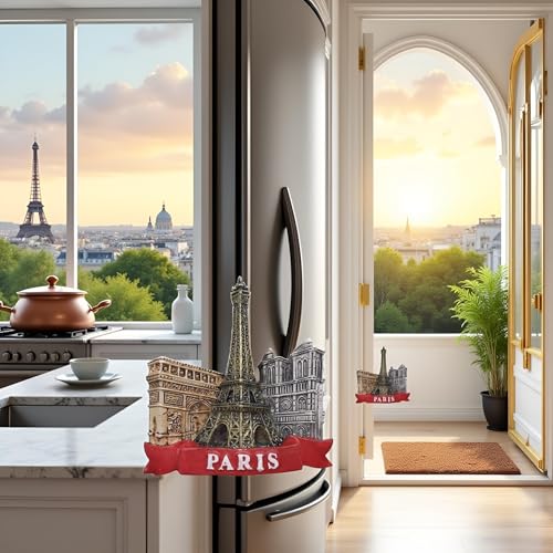Imán para refrigerador 3D Torre Eiffel París de resina miniatura 6