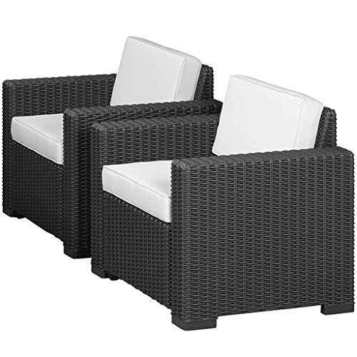 Allibert Lounge Sessel, Garten, California Sessel 2 Stück, graphit/panama cool grau, 83 x 68 x 72 cm, Kunststoff Lounge Sessel, Outdoor