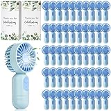 Retisee 50 Pack Wedding Portable Mini Handheld Battery Powered Fans Gift for Guests Thank You USB Small Personal Fan with 3 Speeds for Summer Bridal Shower Party Favor(Leaf,Blue)