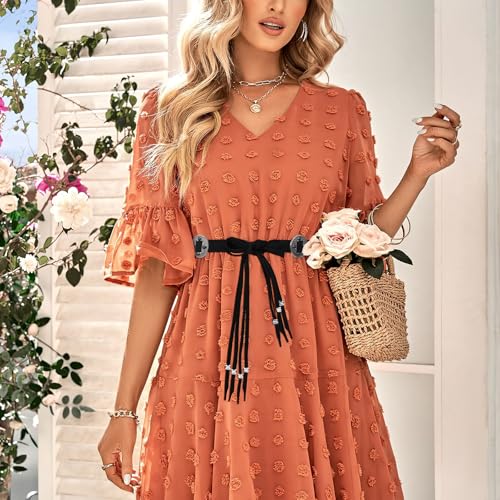 Western Style Belts Women's Tassel Rope Braid Waist Belt Woven Belt for Dress Vest Jeans2