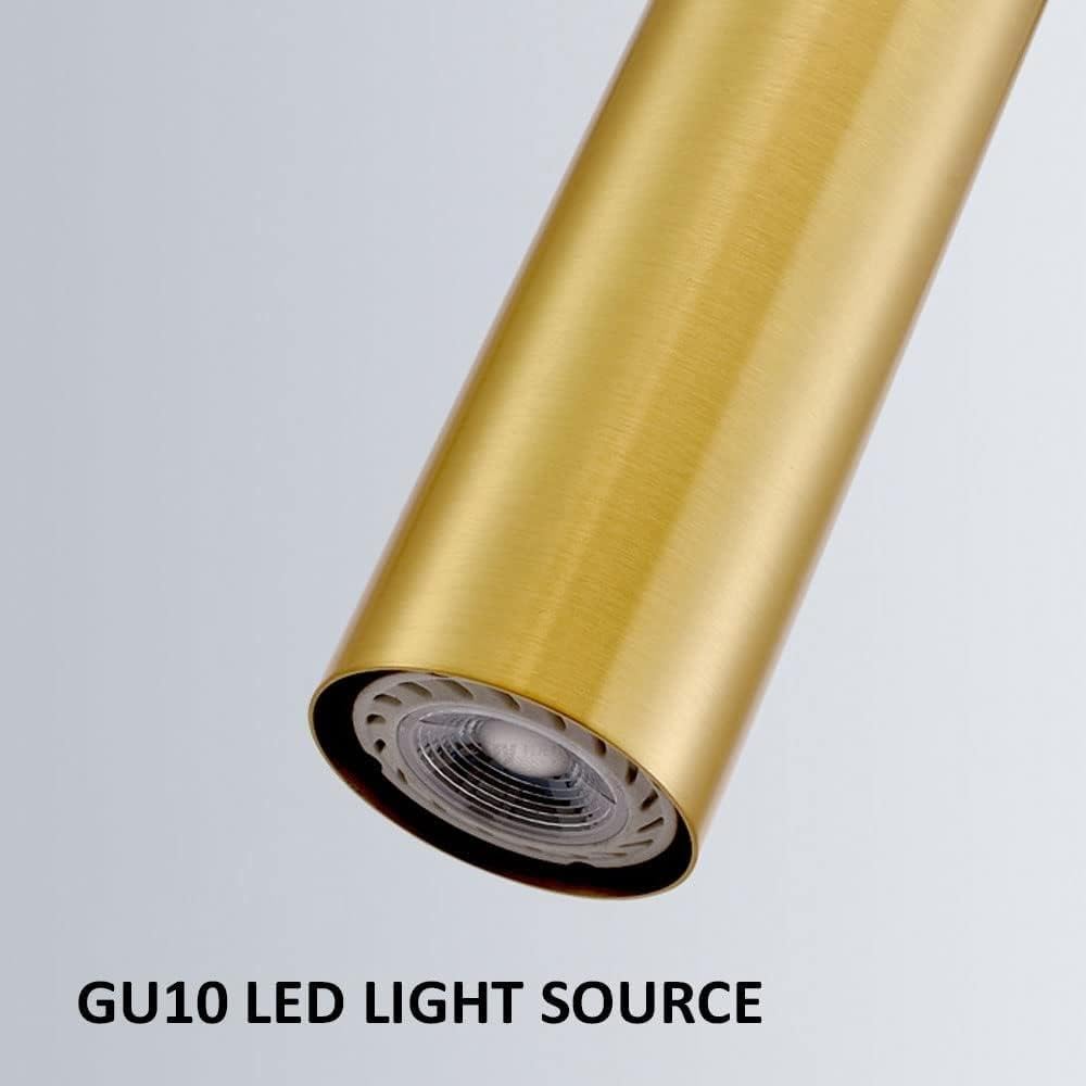 Lámpara Colgante Minimalista Todo Cobre, Pendiente Moderna Tubo Largo